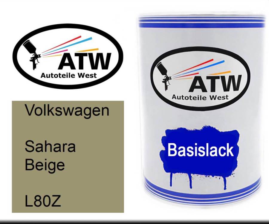 Volkswagen, Sahara Beige, L80Z: 500ml Lackdose, von ATW Autoteile West.